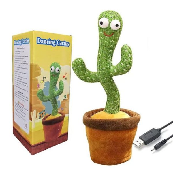 Portable Rechargeable Dancing Cactus Toy Funny Education Toys For Babies (with Box)